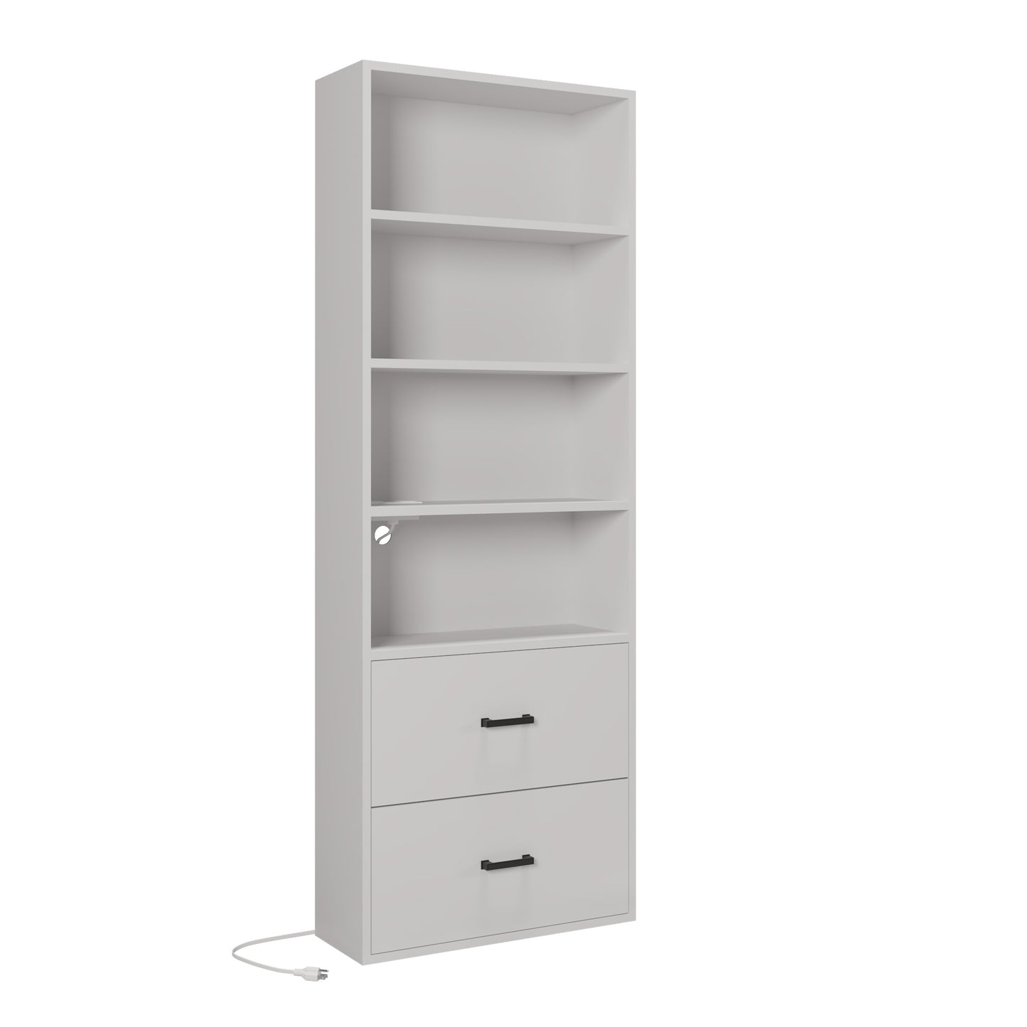 4 layers with 2 USB 2 plugs and sockets 2 drawers Triamine board 60*23.5*180cm display cabinet white