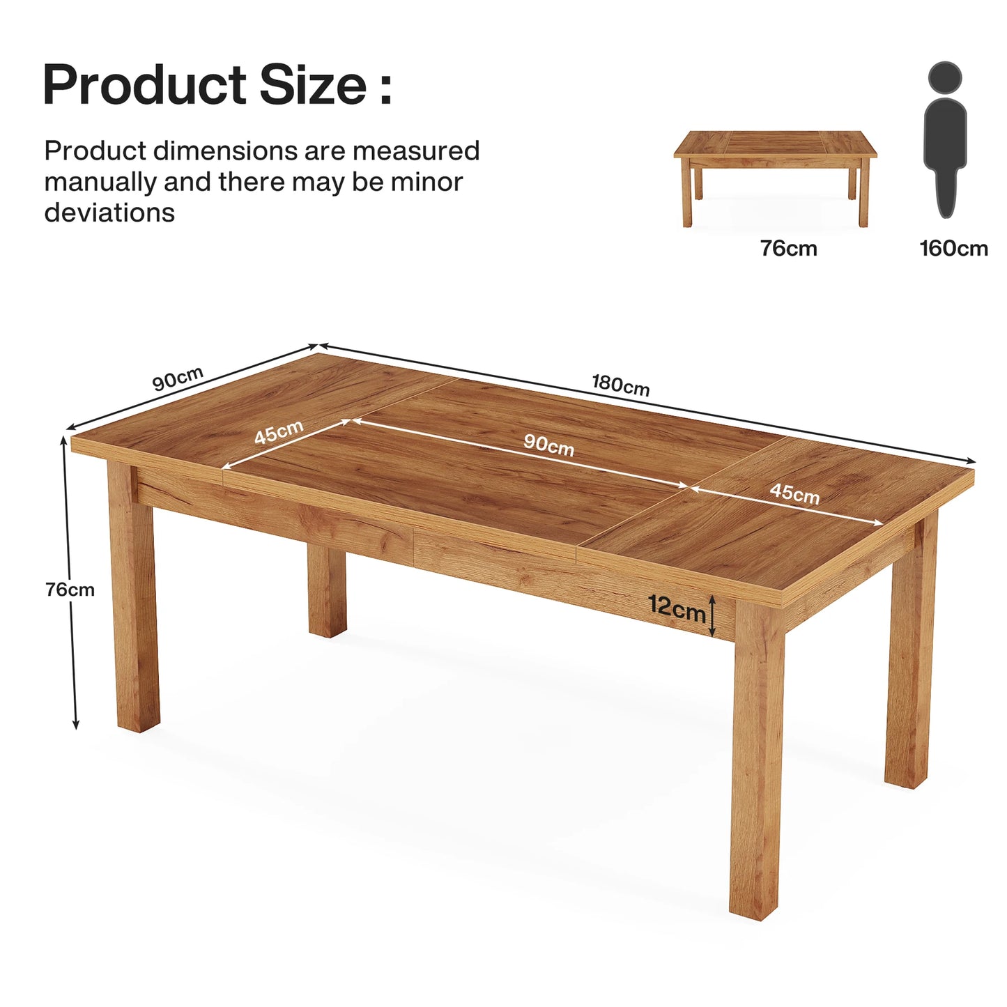 MonoWood 70 Inch Large Desk, Wood Farmhouse Office Computer Desk Writing Study Desk for 1-2 Person, Executive Desk