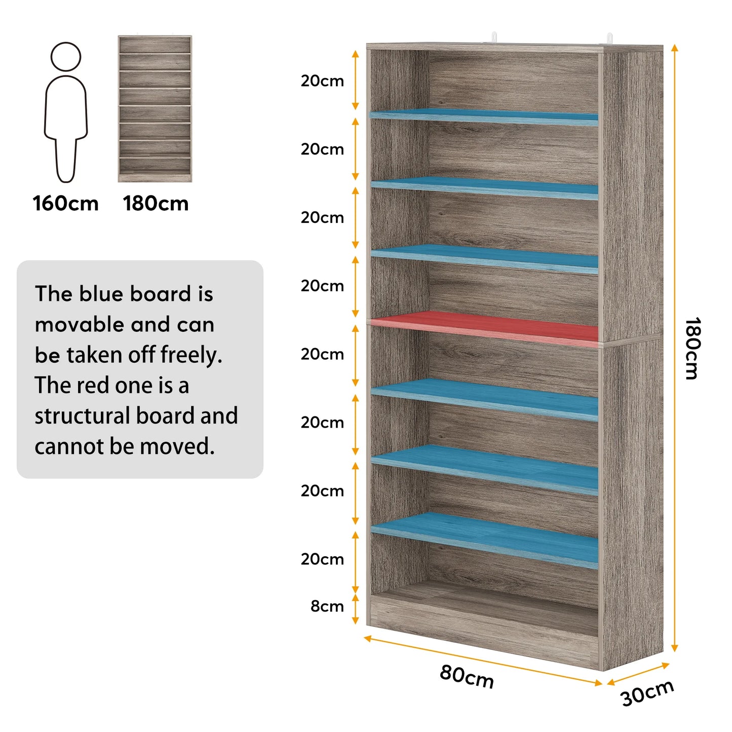 MonoWood Tall Shoe Cabinet, 9 Tiers 40-45 Pairs Heavy Duty Wood Freestanding Shoe Storage Cabinet