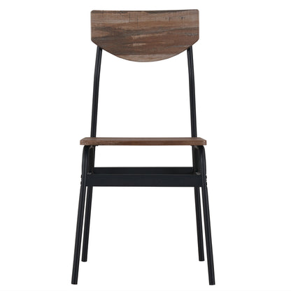 6-Piece Modern Dining Set for Home, Kitchen, Dining Room with Storage Racks, Rectangular Table, Bench, 4 Chairs, Steel Frame - Natural Color