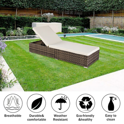 Outdoor Leisure Rattan Furniture Pool Bed / Chaise (Single Sheet)-Grey