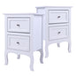 【Oid Code：48714449/34800355】2pcs Country Style Two-Tier Night Tables Large Size White