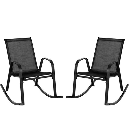 2 PCS Metal Patio Rocking Chair