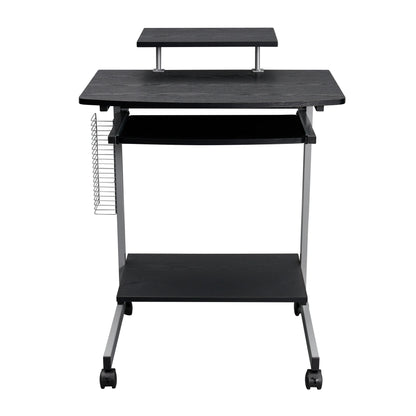 Compact Computer Cart With Storage, Espresso