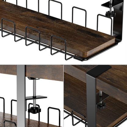 Under Desk Cable Management,  Under Table Wire Management Tray, Desk Wire Management Organizer, Cable Tray Under Desk, for Desk Office Computer Cable Rack, No Need to Drill Holes