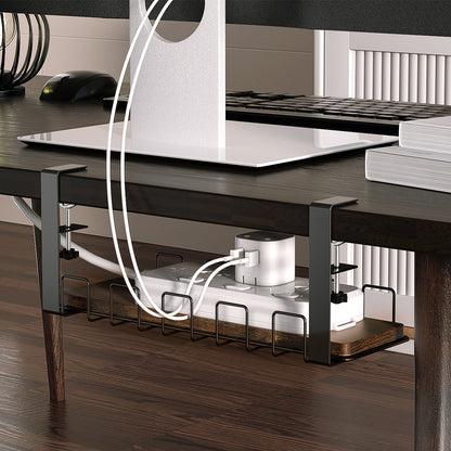 Under Desk Cable Management,  Under Table Wire Management Tray, Desk Wire Management Organizer, Cable Tray Under Desk, for Desk Office Computer Cable Rack, No Need to Drill Holes