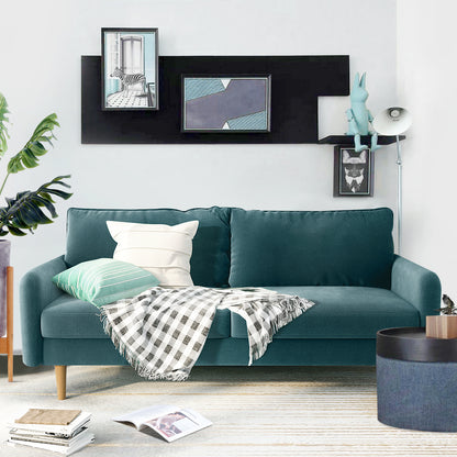 56.3" Velvet Round Arm Apartment Loveseat