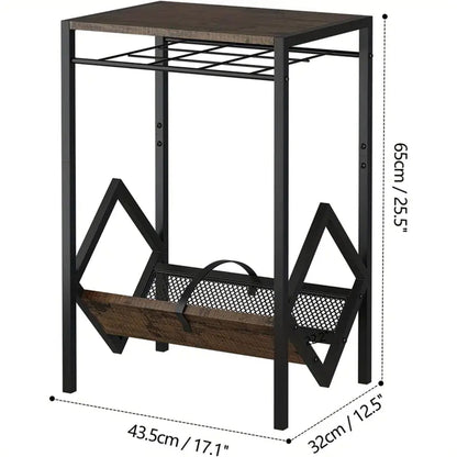 Electric turntable stand with vinyl storage rack, 3-layer coffee table vinyl record display turntable stand, used as a vinyl record organizer for books and magazines, can hold up to 100 LP albums