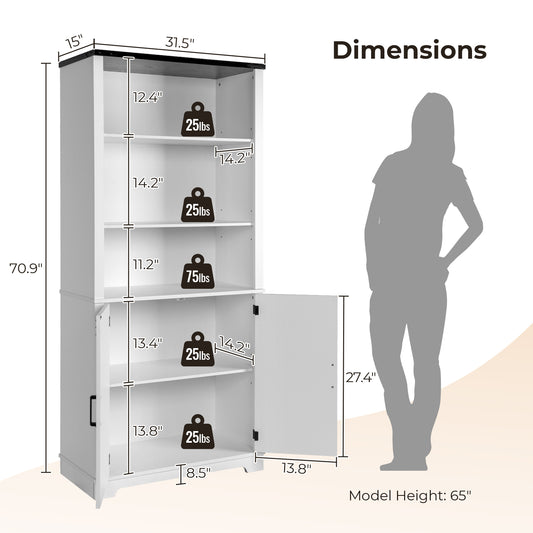 3-layer with 2 doors double Z shape with black iron corners, front curved base feet, triammine board 80*39*180cm display cabinet white