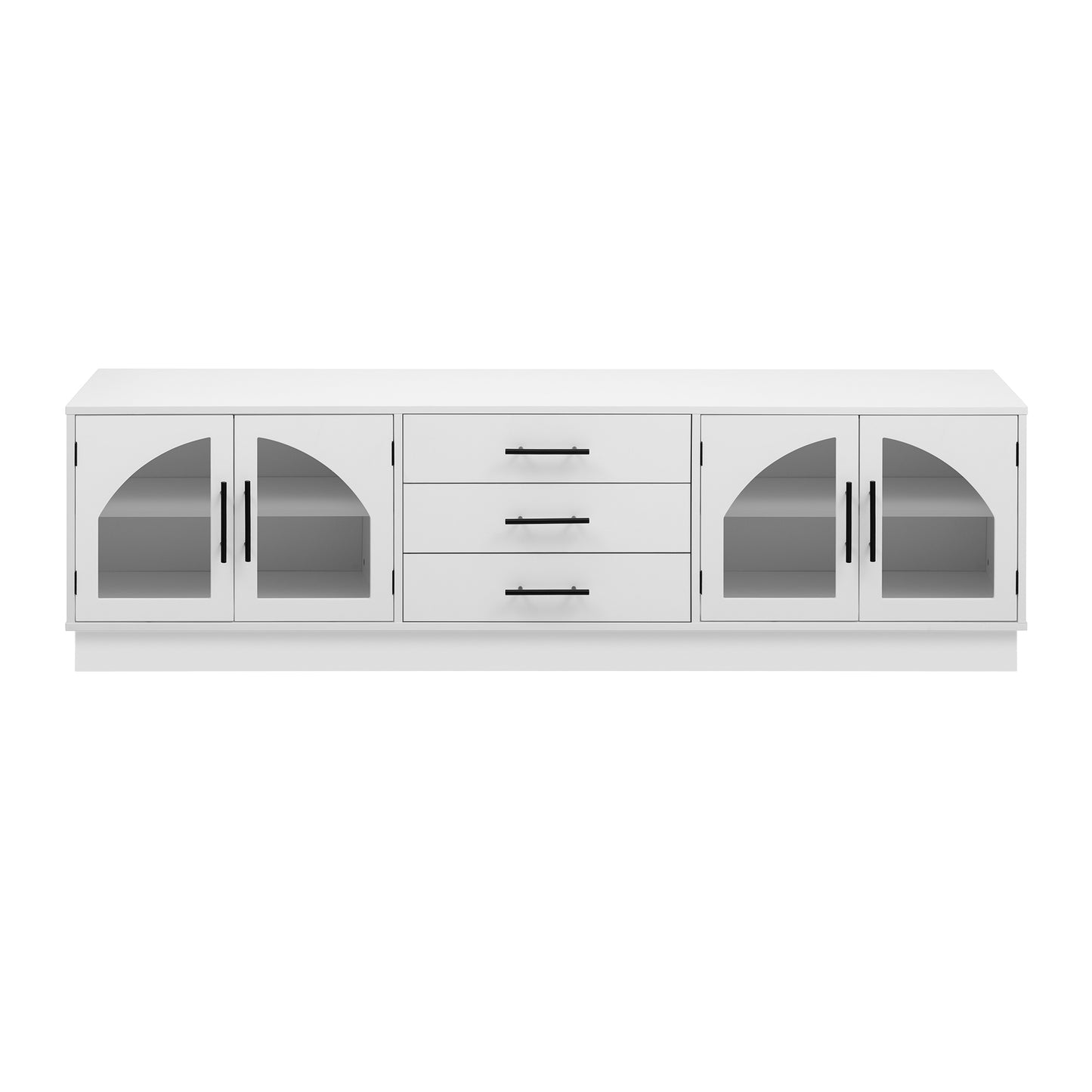 68.9'' Modern Minimalist TV Stand for TVs up to 75 Inches, Entertainment Center Media Console Cabinet with Adjustable Shelves for Living room