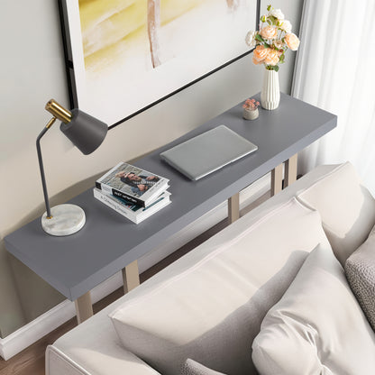 Modern Wood Entryway Console Table Sofa Table, Long Entryway Table for Hallway Living Room Foyer Corridor Bedroom, Grey