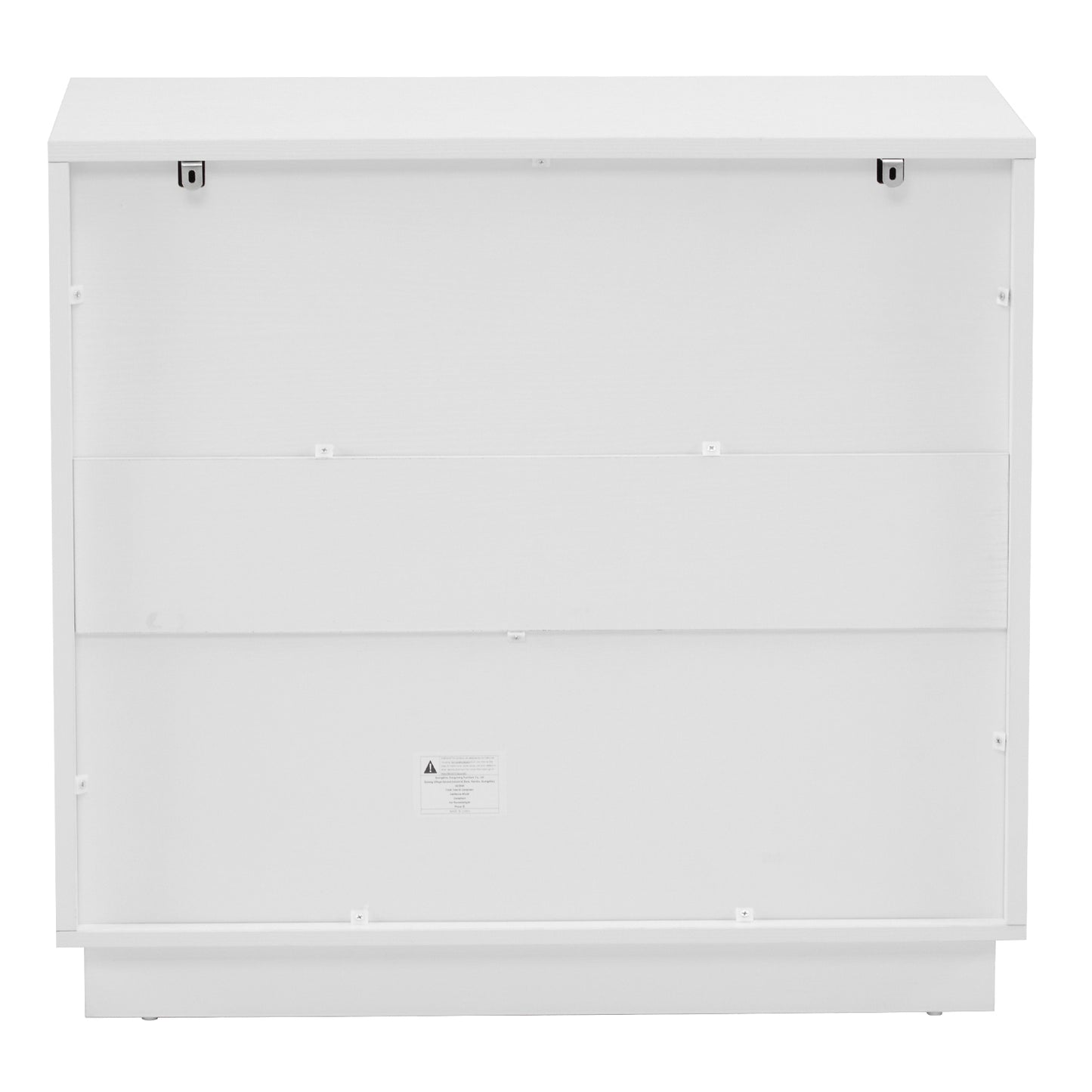 White P2 Particle Board and Density Board Wavy Pattern Drawer Front Three-Level Four-Drawer Bedside Cabinet
