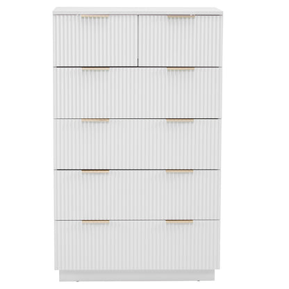White P2 Particle Board and Density Board 7241117cm Wavy Pattern Drawer Front Five-Level Six-Drawer Cabinet