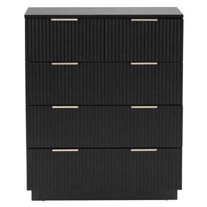 Black P2 Particle Board and Density Board 724194cm Wavy Pattern Drawer Front Four-Level Five-Drawer Cabinet