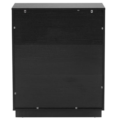 Black P2 Particle Board and Density Board 724194cm Wavy Pattern Drawer Front Four-Level Five-Drawer Cabinet