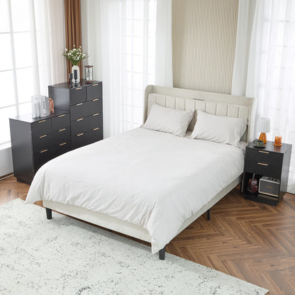 Black P2 Particle Board and Density Board 724194cm Wavy Pattern Drawer Front Four-Level Five-Drawer Cabinet