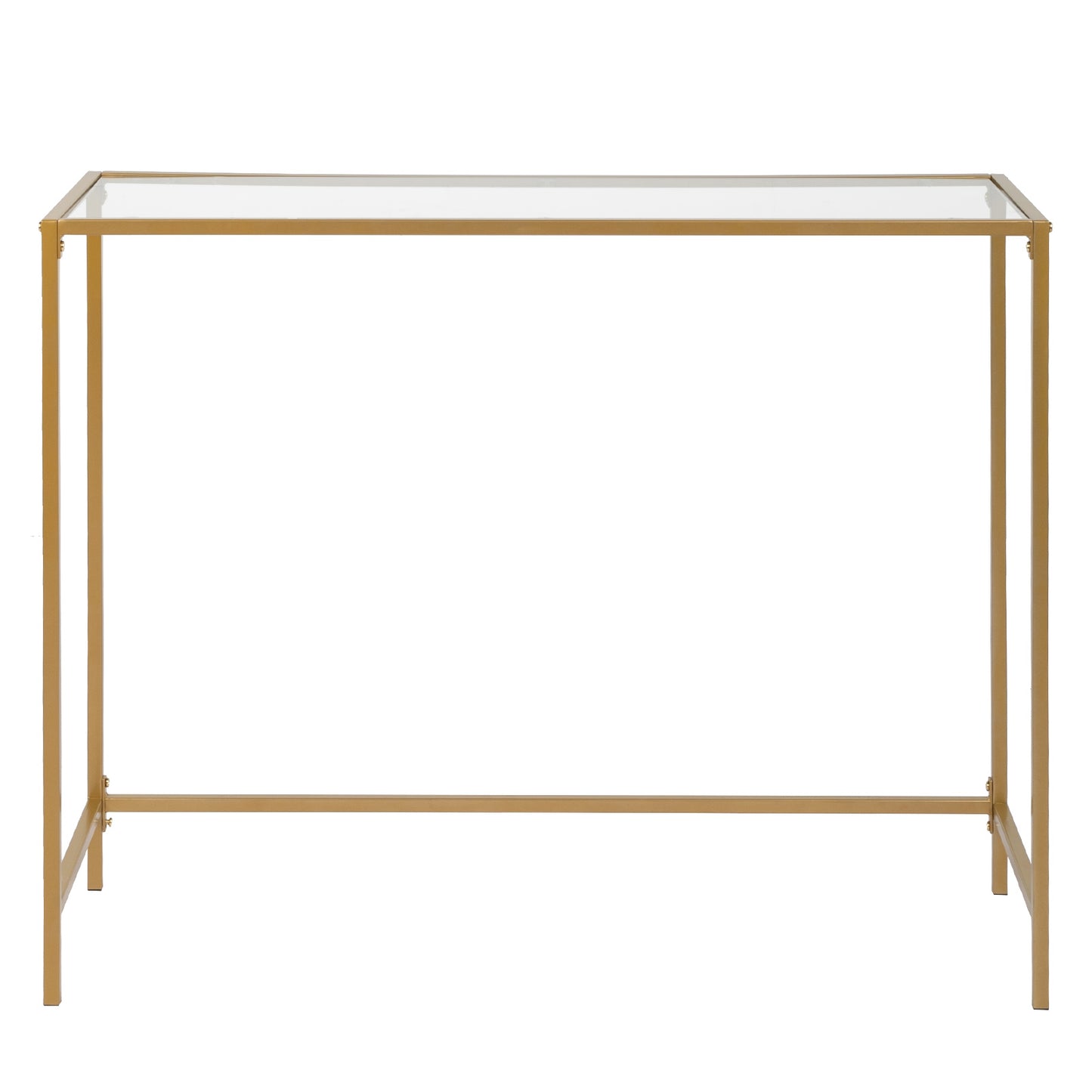 【Same model code: ：51028186】39.4" Console Sofa Table, Modern Entryway Table, Tempered Glass Table, Metal Frame,  for Living Room, Hallway, Gold Color
