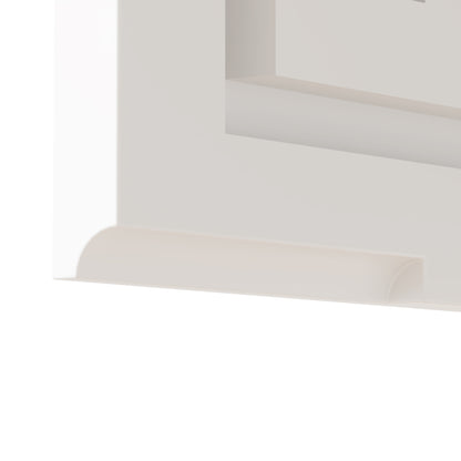 White Particleboard LED Mirror Cabinet (20*28 inches), Acrylic Frame, 1 Door, 4 Shelves, with Time & Temperature Display, Three-color Lighting, Adjustable Brightness, Power-off Memory, 2 Plugs & 2