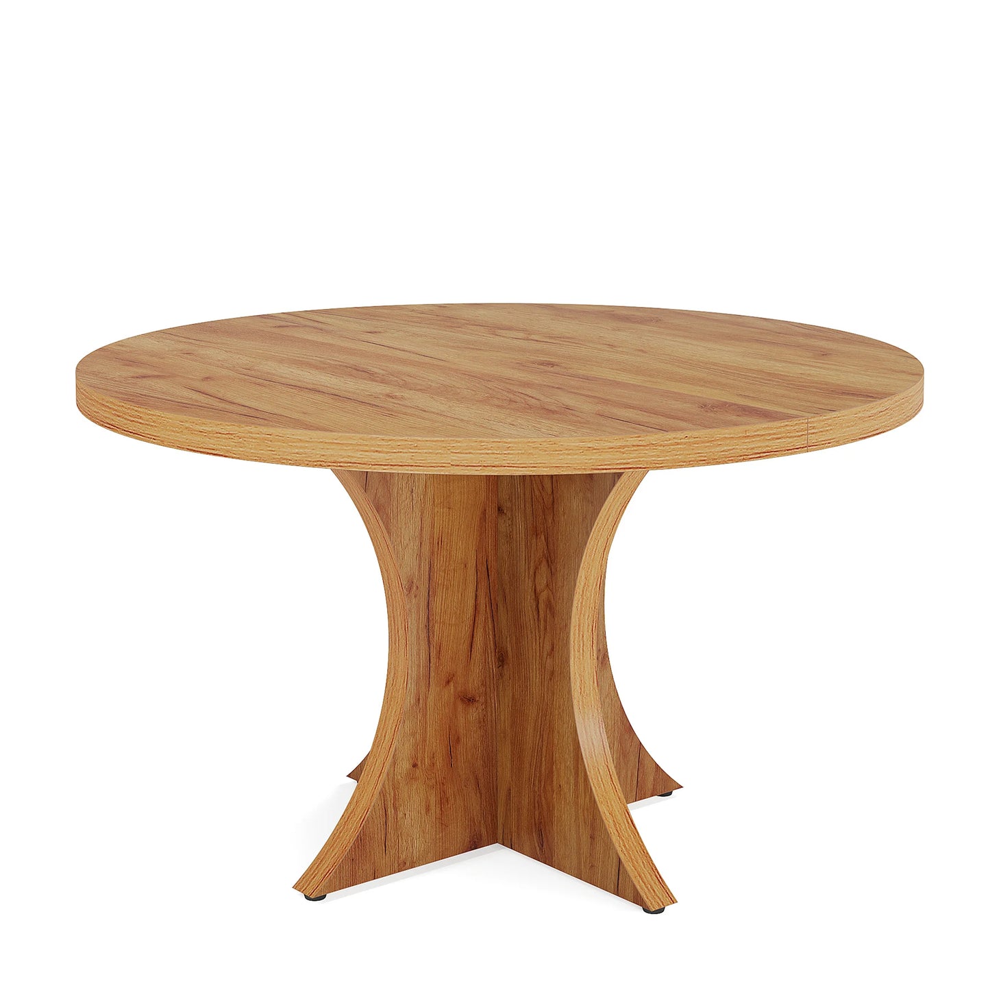 MonoWood Round Dining Table for 4-6, 47.24-Inch Farmhouse Kitchen Table, Wood Dining Table with Pedestal Base,  Dinner Table