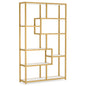 MonoWood Bookshelf 5 Tier Etagere Bookcase, Modern Gold Book Shelf Organizer Display Rack with 8 Open Storage Shelf