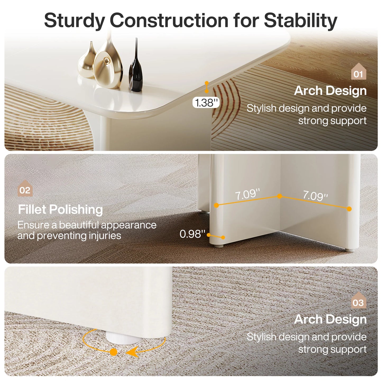 MonoWood 63-Inch Large Desk, Modern Home Office Computer Desk for 1-2 Person