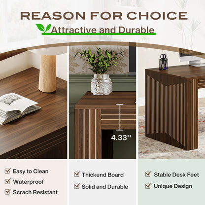 MonoWood 79-Inch Extra Long Desk, Two Person Double Desk for Home Office, Wooden Long Computer Desk Writing Table for Office