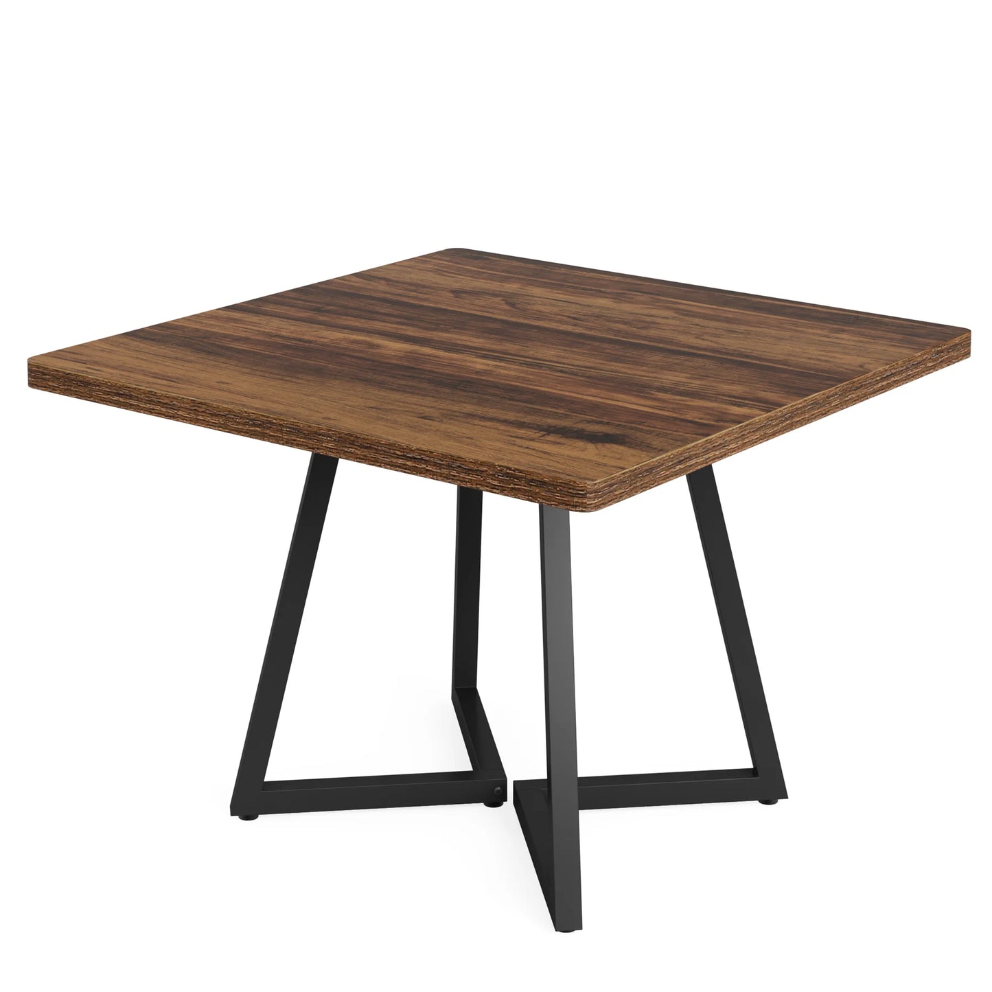 MonoWood Square Dining Table for 4, 31.5" Industrial Dinner Table with Metal Base, Wood Kitchen Table for Dining Room