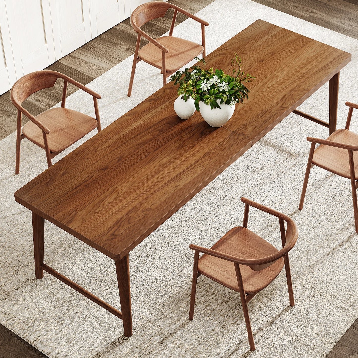 MonoWood 78.7-Inch Dining Table, Mid-Century Modern Kitchen Dining Room Table for 6-8 People, Wood Kitchen Tables