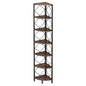 MonoWood 7-Tier Corner Shelf, 78.7” Extra Tall Corner Bookcase, Industrial Slim Corner Bookshelf for Small Narrow Space