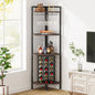 MonoWood 20 Bottle Wine Bakers Rack, 9 Tier Freestanding Wine Rack with Glass Holder and Storage Shelves