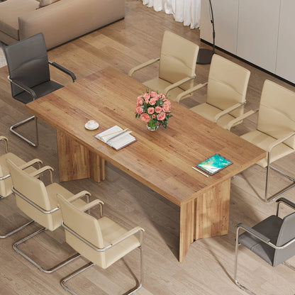 MonoWood 63-inch Executive Desk, Vintage Home Office Computer Desk with Large Tabletop, Farmhouse Wood Writing Conference Tabl