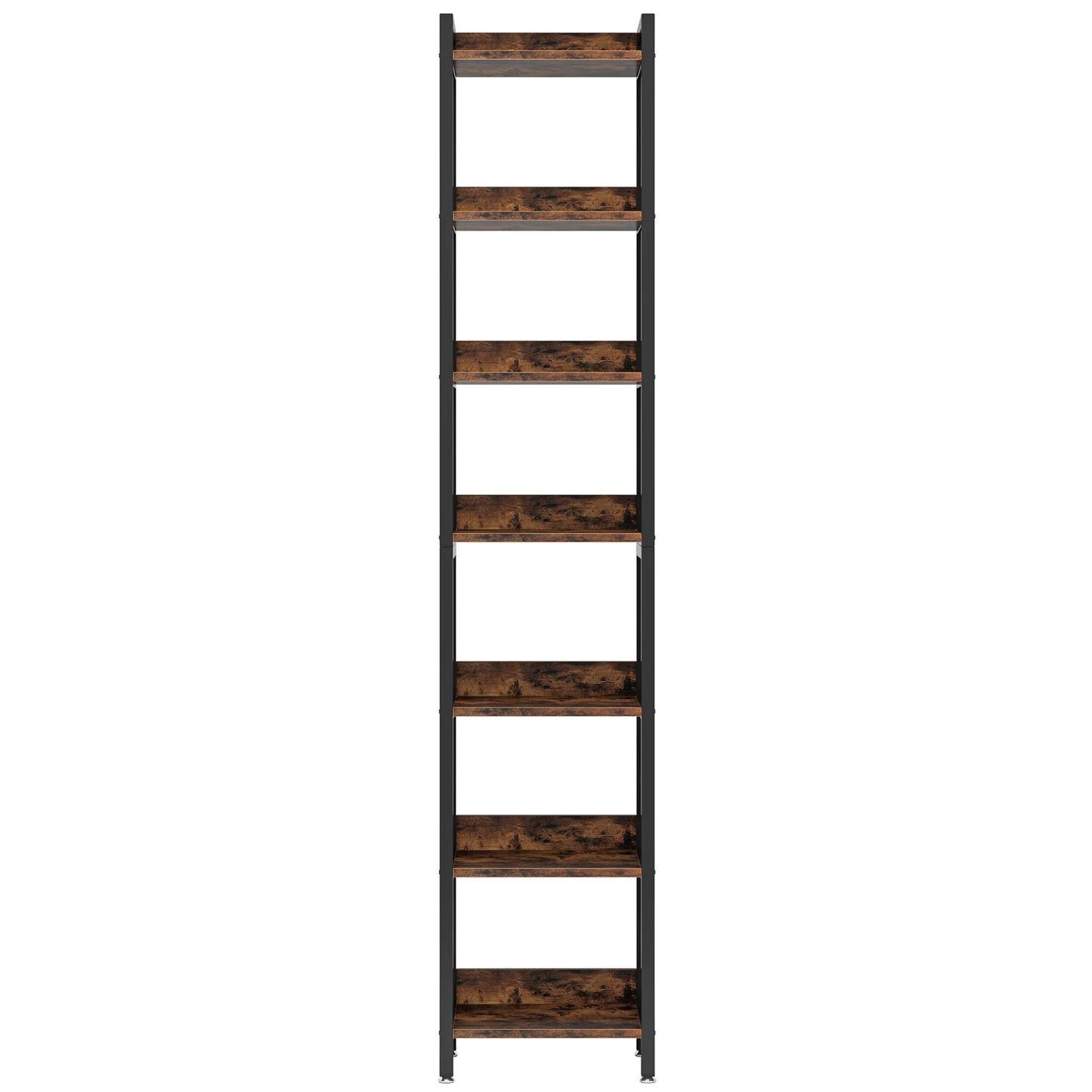 MonoWood 78.7 Inch Extra Tall Narrow Bookshelf, 7 Tier Skinny Bookcase for Small Spaces, Freestanding Display Shelves