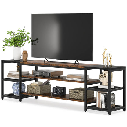 MonoWood 78 Inch TV Stand for TVs up to 85 Inch, Media Entertainment Center Console Table, 3-Tier TV Console Table