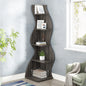 MonoWood 5-Tier Corner Shelf, Modern Wall Corner Bookshelf, Stylish Corner Small Bookcase Storage Rack Plant Stand