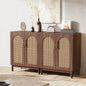 MonoWood Set of 2 Rattan Sideboard Buffet Cabinet with Storage, 59 Inch Accent Cabinet with Doors, Storage Cabinet for Dining