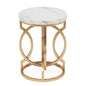 MonoWood Modern Round End Table with Thick Wood Top, 20“ Side Table Cocktail Table with Unique O-Shaped Base
