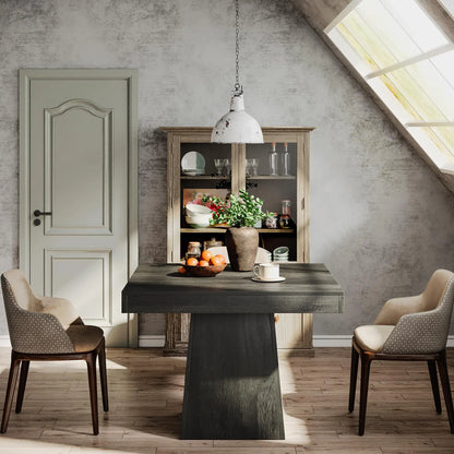 MonoWood Square Dining Table for 4, 31.5-Inch Kitchen Table Small Dinner Table with Sturdy Pedestal Base, Farmhouse Dining Roo