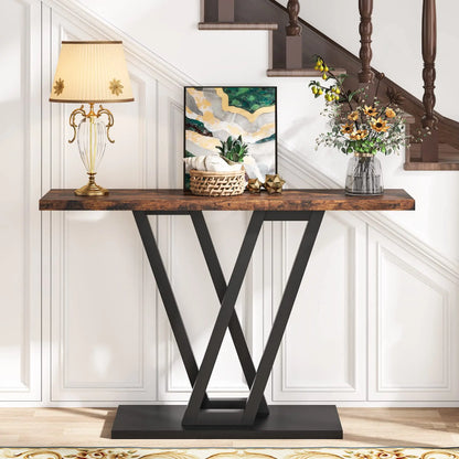 MonoWood Console Tables Industrial Entryway Hallway Table Drop Shipping