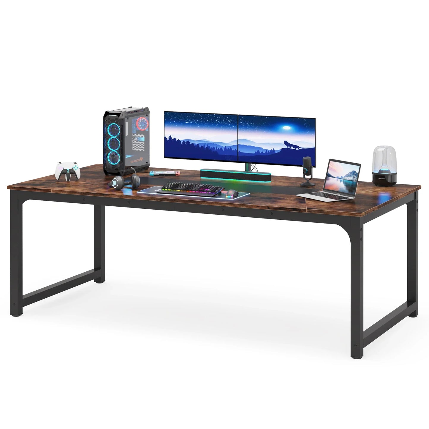 MonoWood Modern Computer Desk 70.8 inch Large Executive Office Desk Study Writing Desk Workstation Computer Table