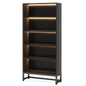 MonoWood Tall Bookcase Black Bookshelf, 70.8” Large Bookcases Organizer, Heavy Duty Library Bookcase