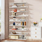 MonoWood 8-Tier Acrylic Bookshelf, Modern Bookcase with Wood Shelves, 63" Display Storage Rack for Living Room, Bedroom