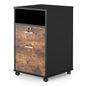 MonoWood 2 Drawer Mobile File Cabinet with Lock, Wood Filing Cabinet, Printer Stand with Wheels and Storage Shelf
