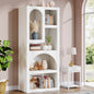 MonoWood 70.87" Tall Geometric Bookshelf, White Arched Bookcase with 5 Irregular Storage Shelves, Modern Open bookcase