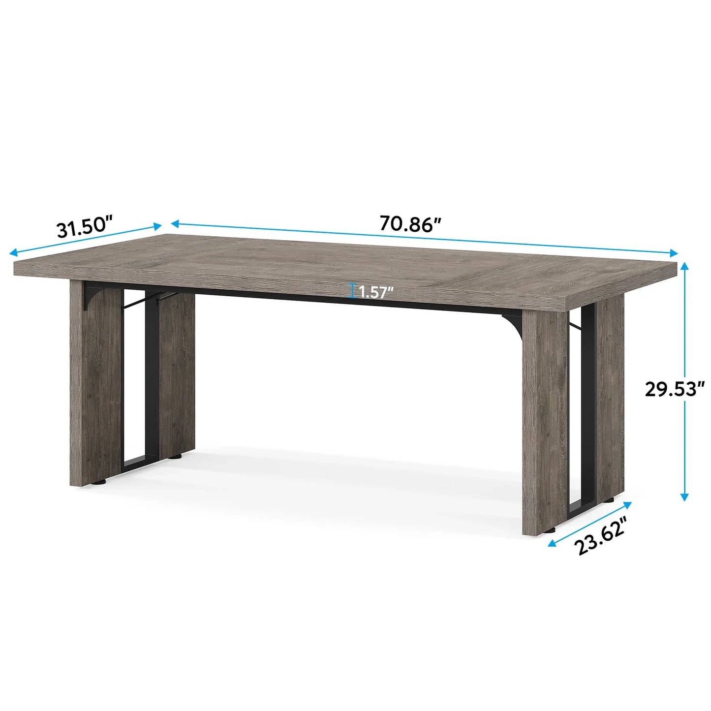 MonoWood 6FT Conference Table, 70.9" L x 31.5" W Meeting Table for 6, Rectangular Seminar Table Boardroom Table