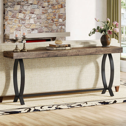 MonoWood Console Foyer Table for Entryway: 70.87-Inch Narrow Long Entryway Entry Table, Farmhouse Sofa Table Behind Couch