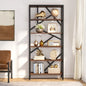 MonoWood 71 Inch High Quality Shelving Units Organizer Rack Industrial Wood Open Bookshelf