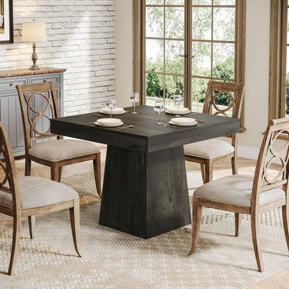 MonoWood Square Dining Table for 4, 31.5-Inch Kitchen Table Small Dinner Table with Sturdy Pedestal Base, Farmhouse Dining Roo
