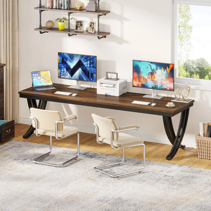 MonoWood 2-Person Home Office Desk,78.7-Inch Extra Long Desk,Large Double Computer Desk for Home Office, Work Desk