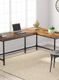 MonoWood L-Shaped Desk, 67 inch Industrial Reversible Corner Computer Office Desk PC Laptop Study Table Workstation