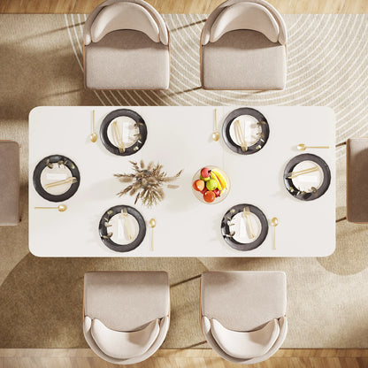 MonoWood Modern Dining Table for 4-6 People, 55-Inch Rectangular Kitchen Table with U-Shaped Base, Dinner Table for Kitchen